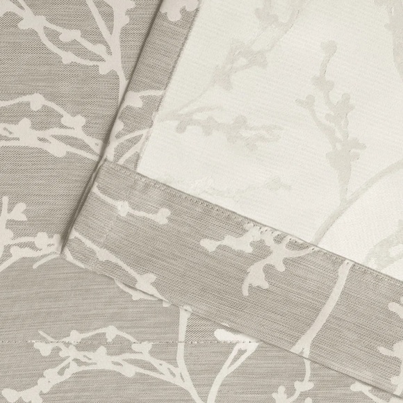 Bellicent Floral Dove Gray Curtains - 4 panels, 52” x 63” - Picture 2 of 3